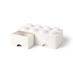 LEGO® Schublade 8 Noppen, 2 Schubladen, weiss